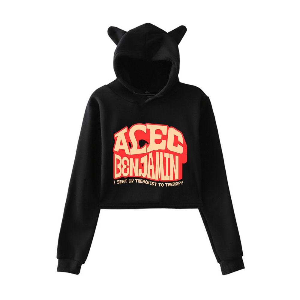 Alec Benjamin Pullover Girls Casual Cat Cropped Hoodies Female Long Sleeve Sweatshirts Crop Top Women's Hoodie Sexy Tops