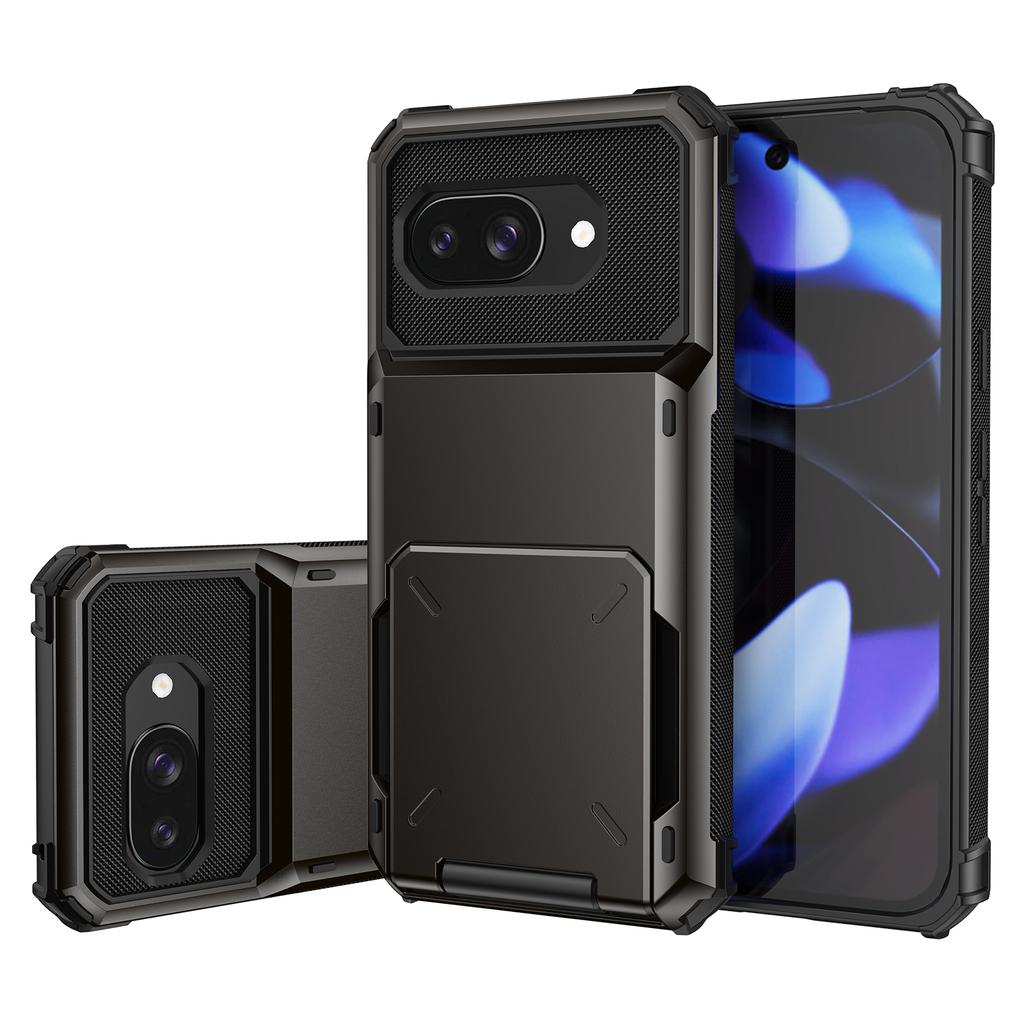 For Google Pixel 9a Case PC+TPU Dual Layer Back Phone Cover with Card Holder