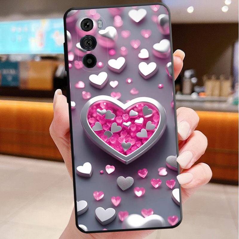 Phone Case For Motorola Edge 50 40 Pro 60 50 40 30 Ultra Neo Fusion Moto G Play G Stylus G Power G Love Pink Heart