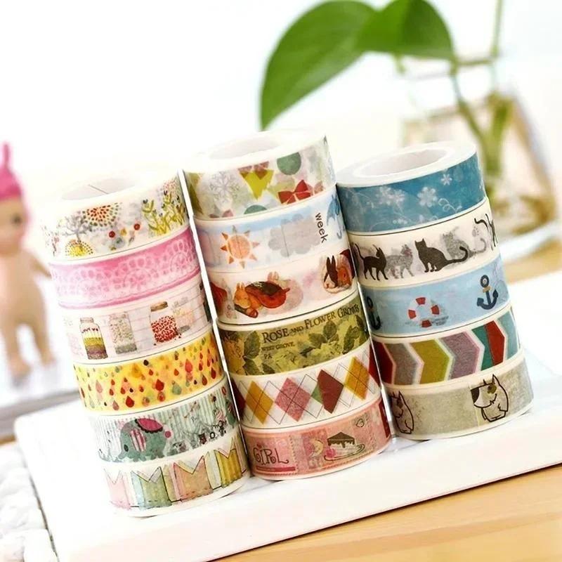 New Creative Cartoons and Paper Tape Student DIY Original Diary Hand Account Materials Easy To Tear Gift Stickers Random Styles
