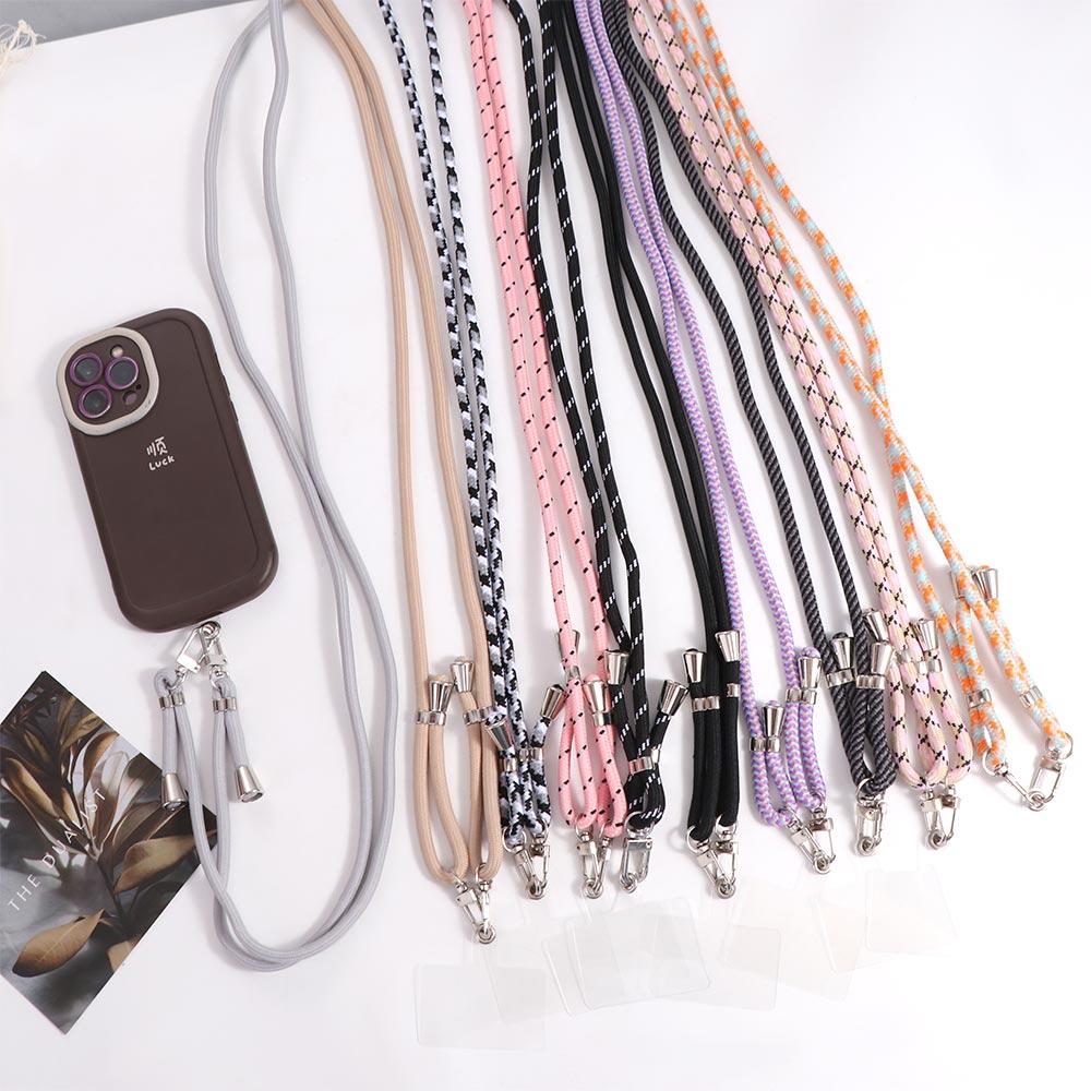 

Long Nylon Gasket Mobile Phone Straps Phone Necklace Strap Phone Lanyard Phone Corssbody Straps чорний/сірий