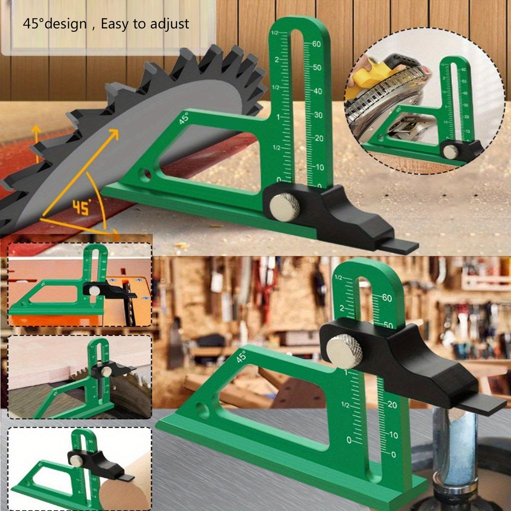Height Gauge Measuring Instrument Aluminum Router Table Height Gauge with Inch Metric Scale Woodworking Measurement Tool