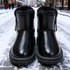 Fleece, Thickened Warm and Cold-resistant Northeast Cotton Shoes, New Leather Waterproof and Non-slip Snow Boots for Women In Winter 2025