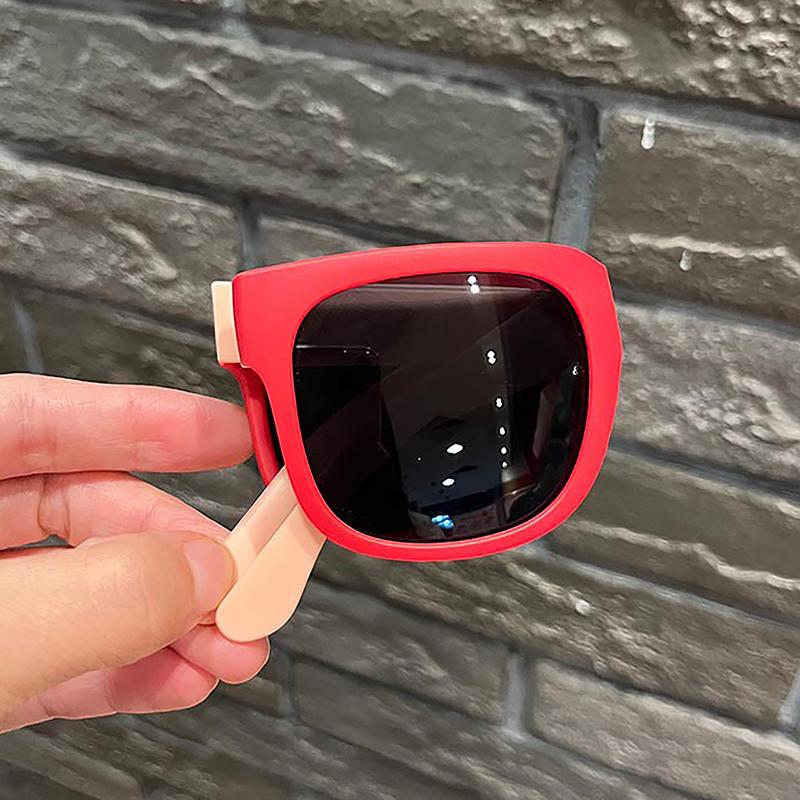 Kids Outdoor Foldable Sunglasses Baby Boys Girls Travel Goggle Shades Eyewear Vintage Square Frame Uv Sun Glasses For Childre