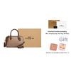 Coach Rowan 25 Sticker Print Zipper Closure Coated Canvas Shoulder Crossbody Tote Bag Medium Women bags Brown Tan CV961-IMXHE