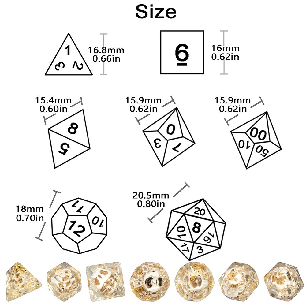 DND Dice Polyhedral Dice Set 7pcs Game Dice Creative Dice for DND Board Game Entertainment Accessories