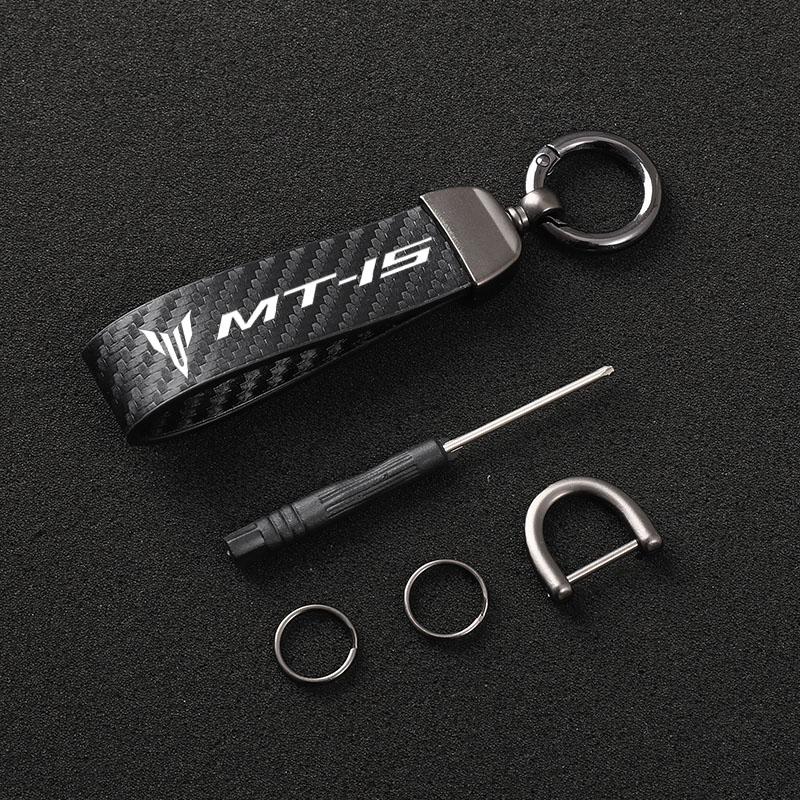 

Carbon fiber motorcycle keychain key ring for YAMAHA MT15 MT-15 2019 2020 2021 Motorcycle Accessories чорний