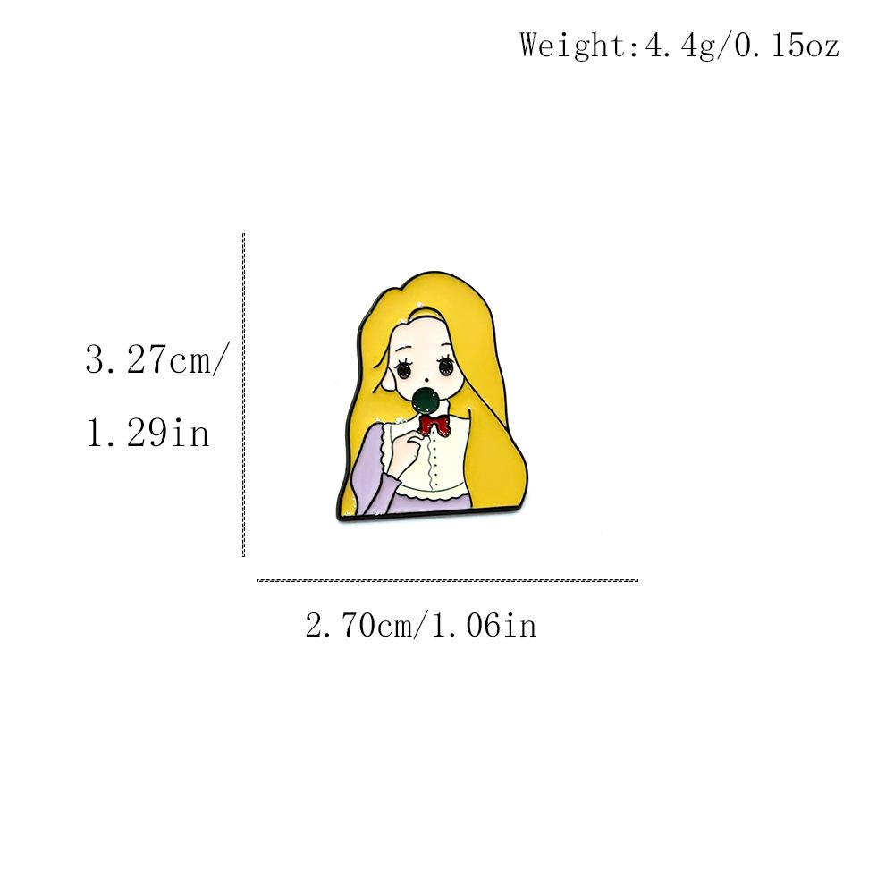 Princess Anime Metal Brooch - Cute Cartoon Badge for Clothing & Bags