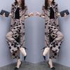 Plus Size Summer Slimming Set Loose-fit Long Sleeve Top Bottoms 2-piece Set Fashionable