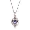 S925 Sterling Silver Natural Tanzanite White Crystal Colored Treasure Necklace Women'S Niche Design High-End Pendant