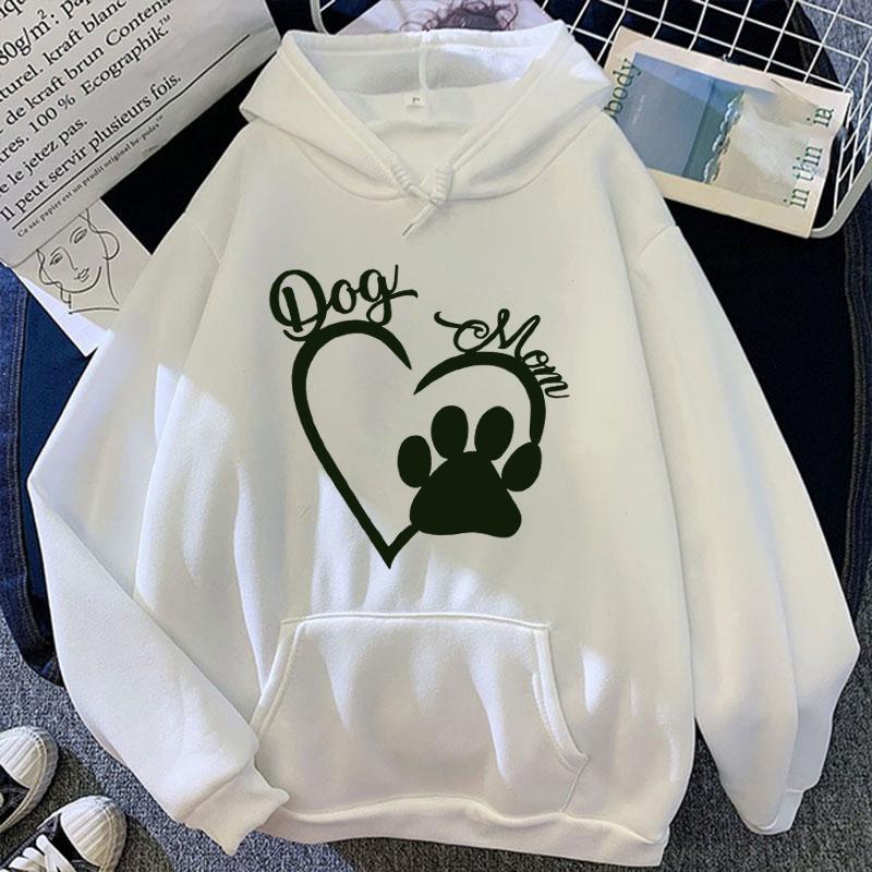 New Fashion Dog Mom Dog Paw Pullover Long Sleeve Sports Hoodie Women Cotton Sweatshirt Pullover Tops (Ship In 48 Hours)