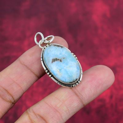 Larimar Sieraden, 925 Massief Sterling Zilveren Hanger Handgemaakte Edelsteen Sieraden, Cadeaus Voor Vrouw Gloednieuwe Hanger