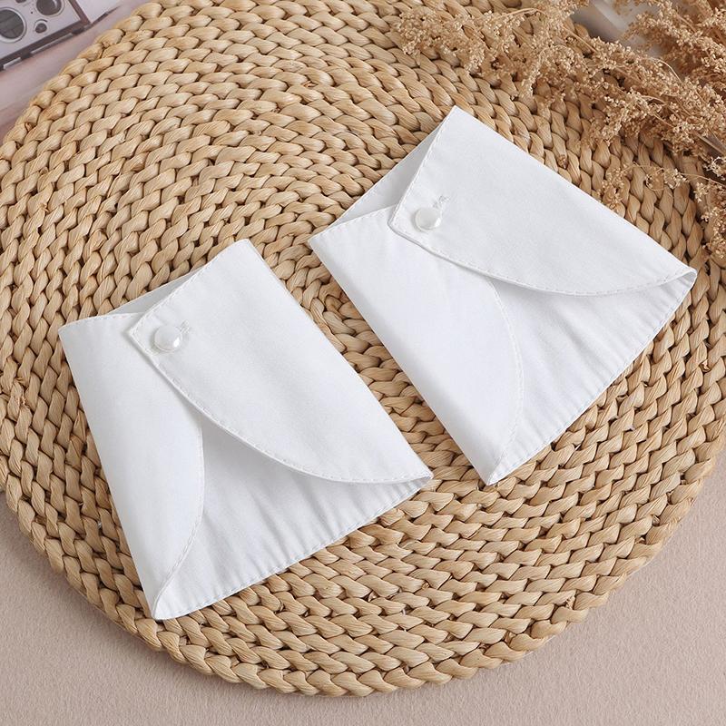 Mode Rüschen Knopf Falscher Kragen Für Frauen Stehkragen Abnehmbar Falsches Armband Für Mädchen Manschetten Falsche Manschetten Zubehör