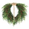 Real Touch Christmas Wreath Red Berries Jute Bow Soft Pine Garland Indoor Outdoor Holiday Party Decor