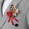Lapela de Terno Masculino Flor Artificial Pulseira de Pulso Reutilizável Pulseira Floral Alta Simulação Versátil Celebração de Negócios Lapela