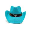 Corn Husk Material Straw Hat Western Cowboy Hat Spring and Summer Men and Women Panama Sun Hat Elegant Cowboy Straw Hat