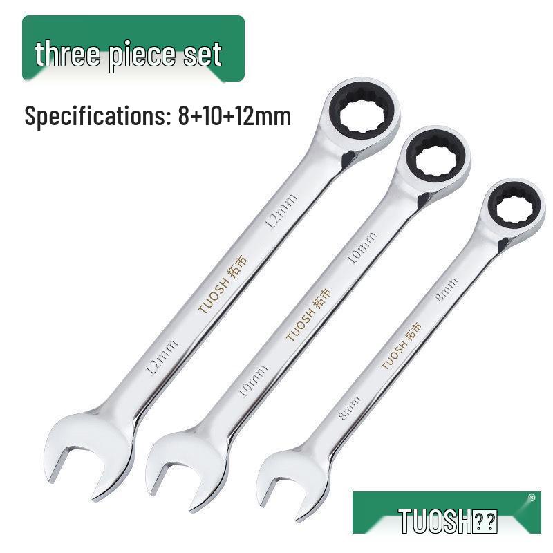 72-Tooth Dual-Ended Ratchet Wrench: Quick Spline, Bidirectional Multi-Function Auto Repair Tool Set