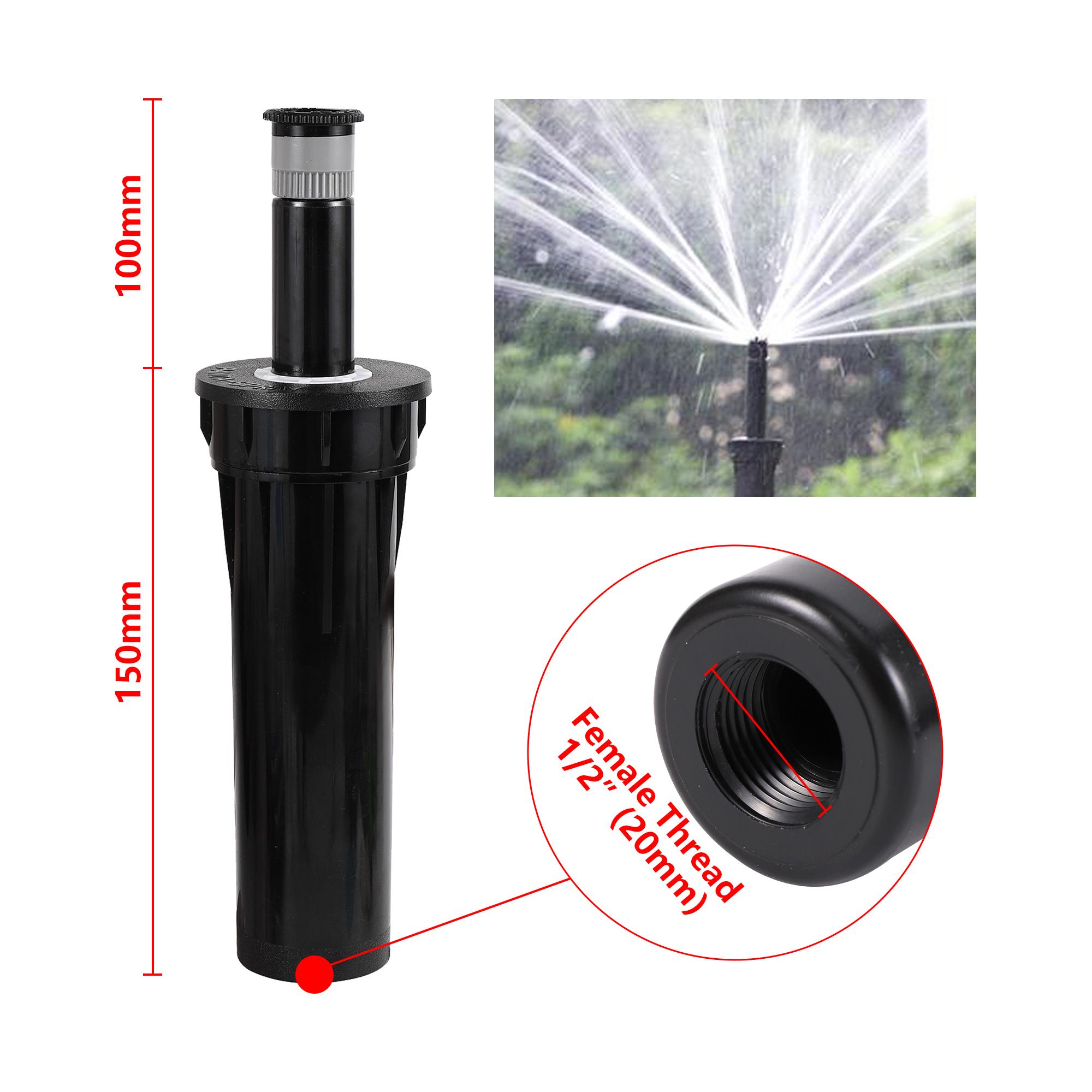 

360° выдвижной спринклер 1/2 внутренняя резьба Встраиваемый выдвижной спринклер для полива Газон Сад Сельское хозяйство Спринклер