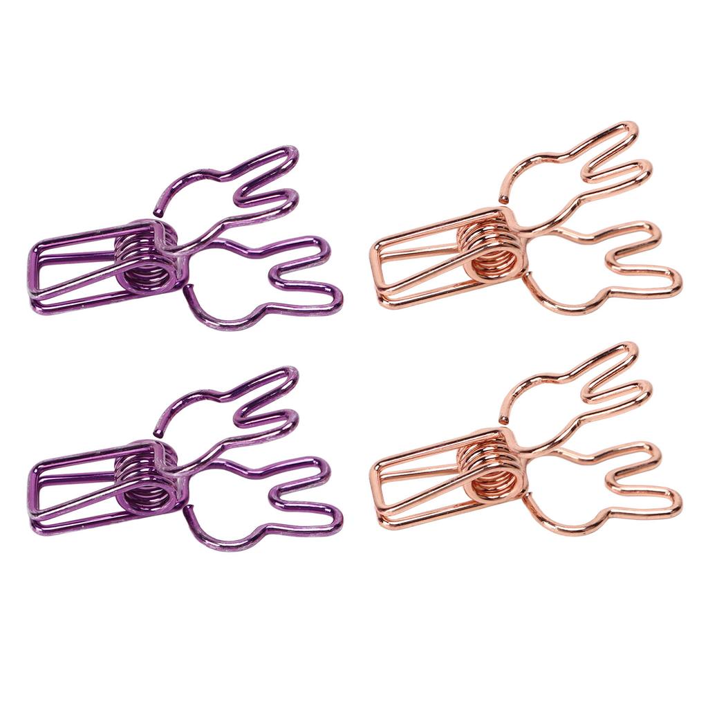 100Pcs Bunny Binder Clips Hollow Out Strong Clamping Sturdy Metal Cute Paper Clips for Documents Clothes Paper