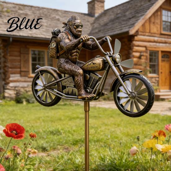 Metal Wind Spinner Garden Art Sasquatch Wind-Powered Weather Vane Yard Ornament Kinetic Windmill Sculpture Outdoor Patio Lawn Decoration Decor