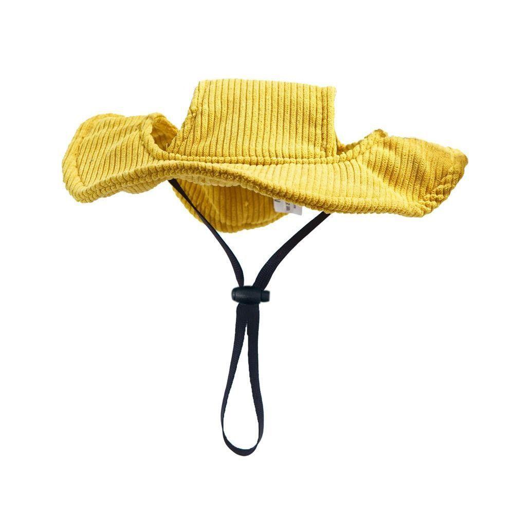 

Adjustable Cat Sunscreen Hat Breathable Dog Baseball Cap Dogs Bucket Hat for Dogs Cats S жёлтый