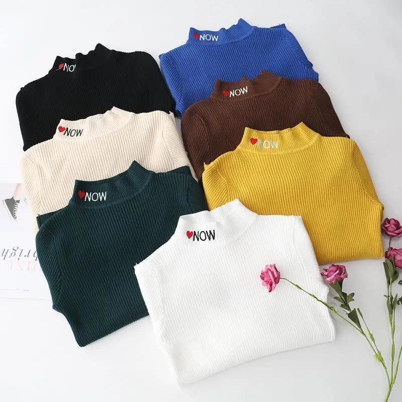 Sweater Women Pullover Button Turtleneck Sweaters Women Autumn Winter Fashion New Slim Knitted Sweater Bottoming Tops