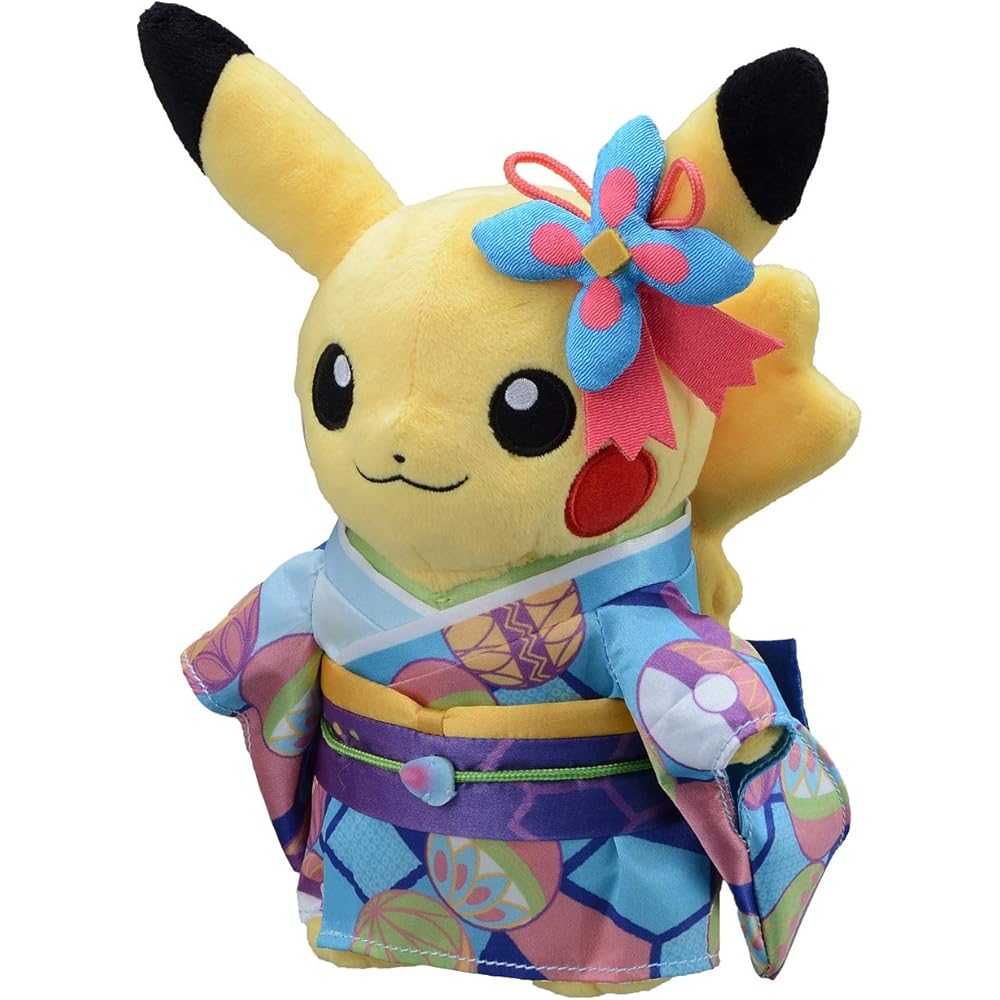 Pokemon Center Original Pikachu Plush Toy Kaga Kimono 22x15x9.5 cm