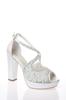 Women's Fashion Style High Heels Skin Face Pearl Party Wedding Evening Dress Shoes