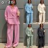 Women's Fashion Casual Autumn Winter Long Sleeve V Neck Pants Suits
