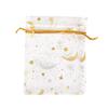 50Pcs Moon Star Drawstring Organza Bags Eid Mubarak Ramadan Candy Gift Packing Bag Jewelry Pouch Wedding Party Decoration Supply