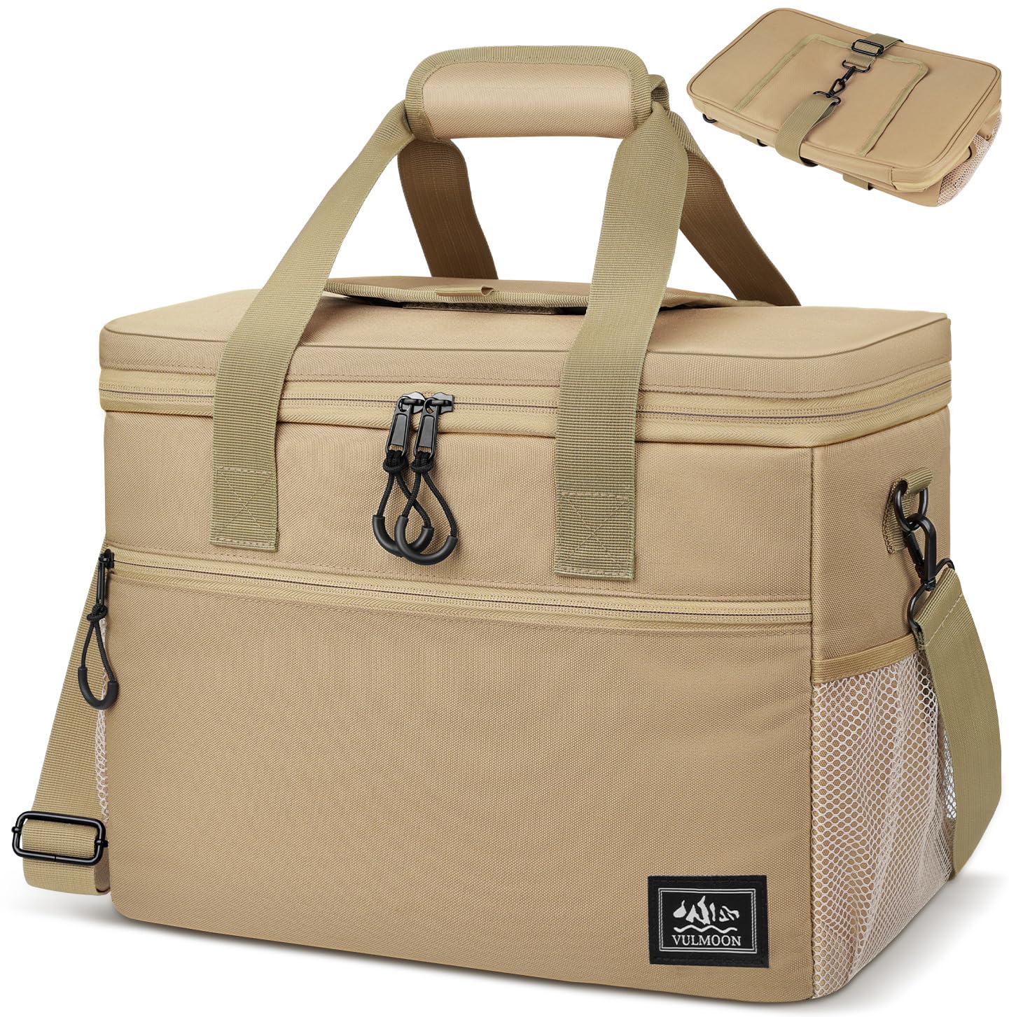 

MOTIFUN Кулер Большой Кулер Термический 900D Складной Мягкий Кулер Износостойкий Для Занятий Спортом На Открытом Воздухе Вечеринок Коробка, Вместимость, Сумка, 35 л, Изоляция, Водонепроницаемый, коричневый