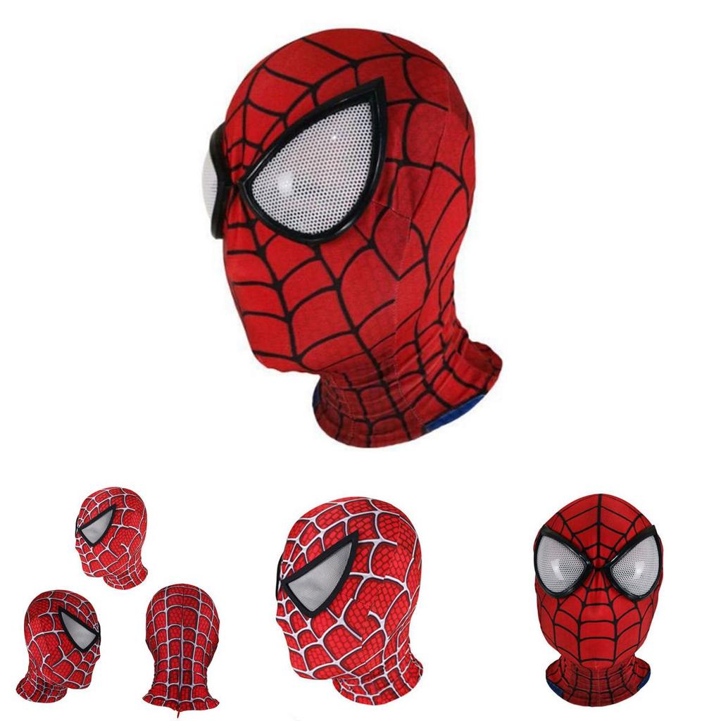 Spiderman Miles Morales Elastic Mask Headcover Costume For Adult Cosplay Enthusiasts