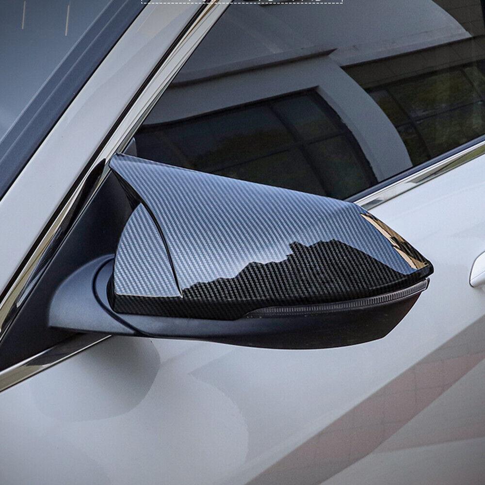 Carbon Fiber Look Rear View Mirror Cover Cap Trim For Hyundai Elantra 2021 2022