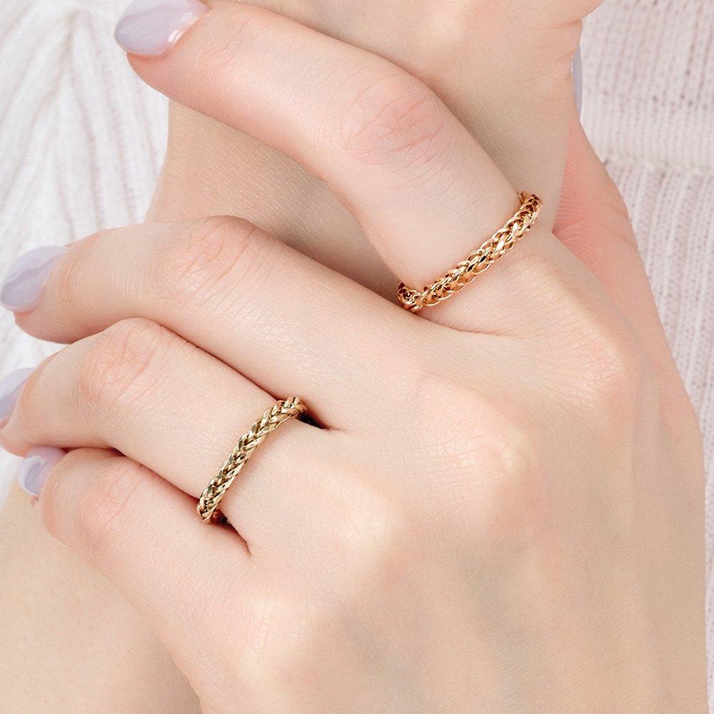14K Hollow Italian Wheat Chain Ring