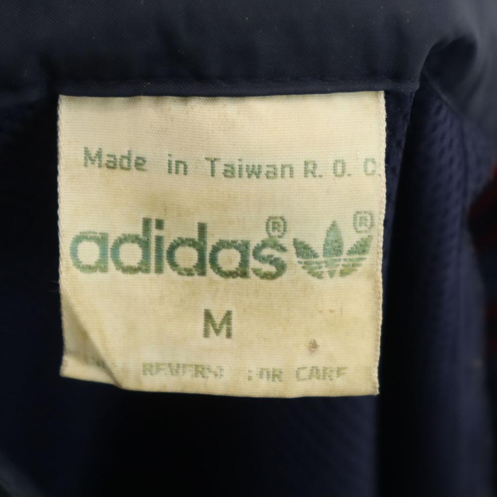 adidas 80s vintage Trefoil logo Jacket M Navy Mesh-lined hood Men's Used