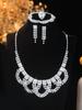 European Style Diamond-Inlaid Evening Necklace & Jewelry Set for Brides