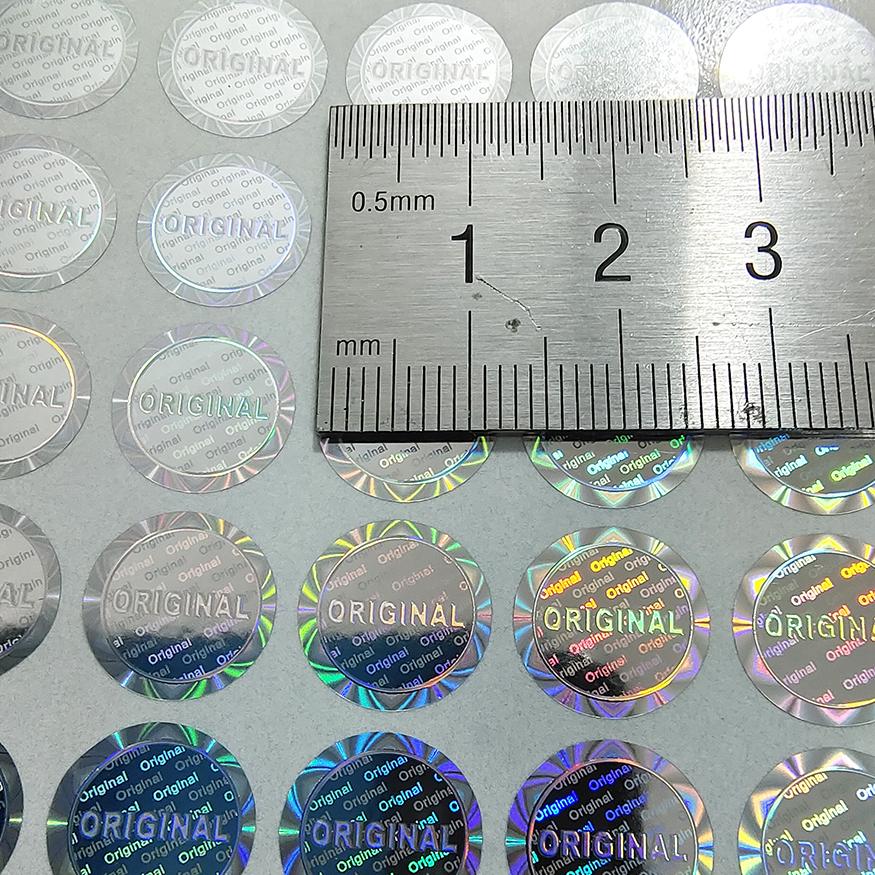 100pcs 12mm ORIGINAL Hologram Security Seal Silver Tamper Evident Label Warranty Void Sticker Removal Proof Prevent Imitation