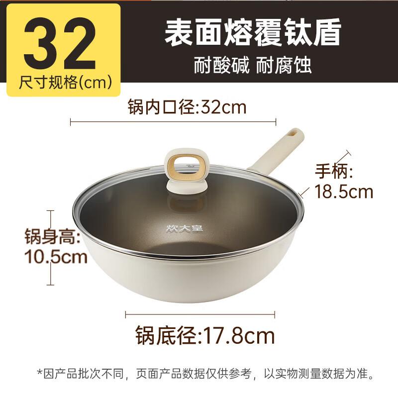 Chuidahuang Titanium White Non-stick Wok