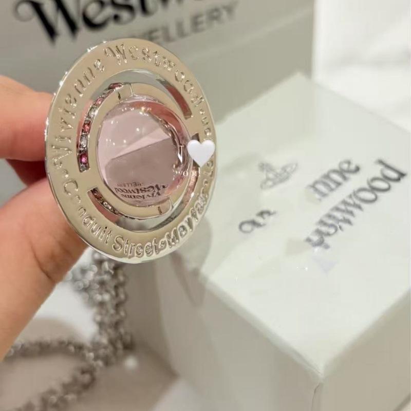 Westwood Saturn Choker Necklace: High Version, Medium Size, Women's 10MM Beads, Logo Clasp.