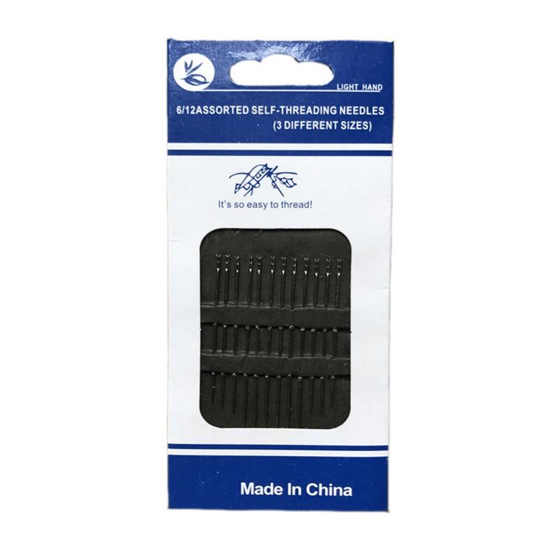 

12pcs/set Threading Needles, Blind Needles in 3 Size Self Threading Needles Hand for Embroidery Mending Sewing