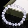 JD Bracciale in Pietra Selenite Bianca Naturale per Donna Uomo 100% Gesso Reale Pietra Rotonda 6 8 10mm Braccialetti Elastici Regalo Minerale Yoga