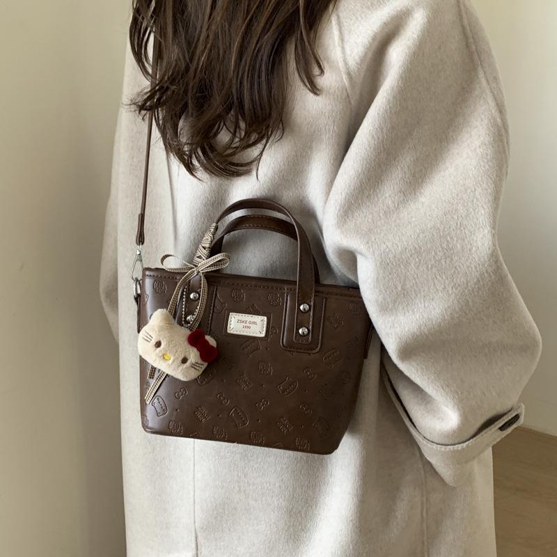 Korean Retro Large Capacity Tote Bag - 2025 Autumn/Winter Casual Shoulder Bag for Women