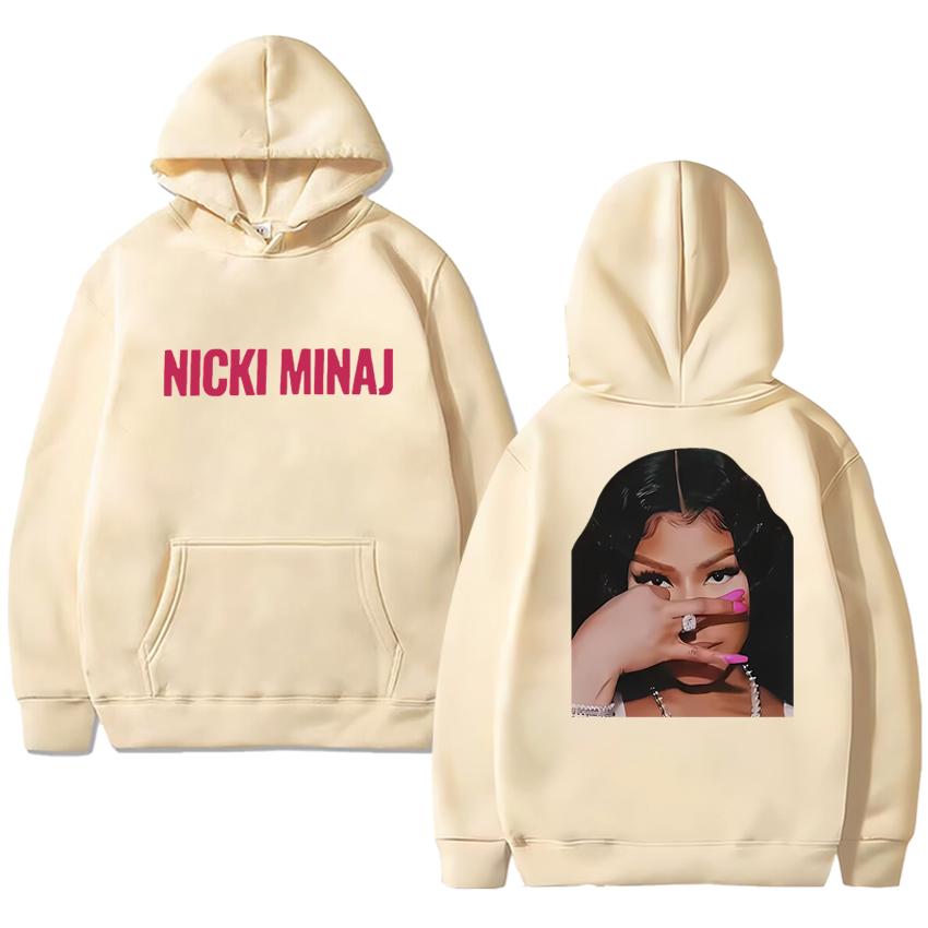 Rapper Nicki Minaj New album Double Sided print Autumn Winter Hoodie Men women vintage hip hop pullover Unisex Fleece streetwear