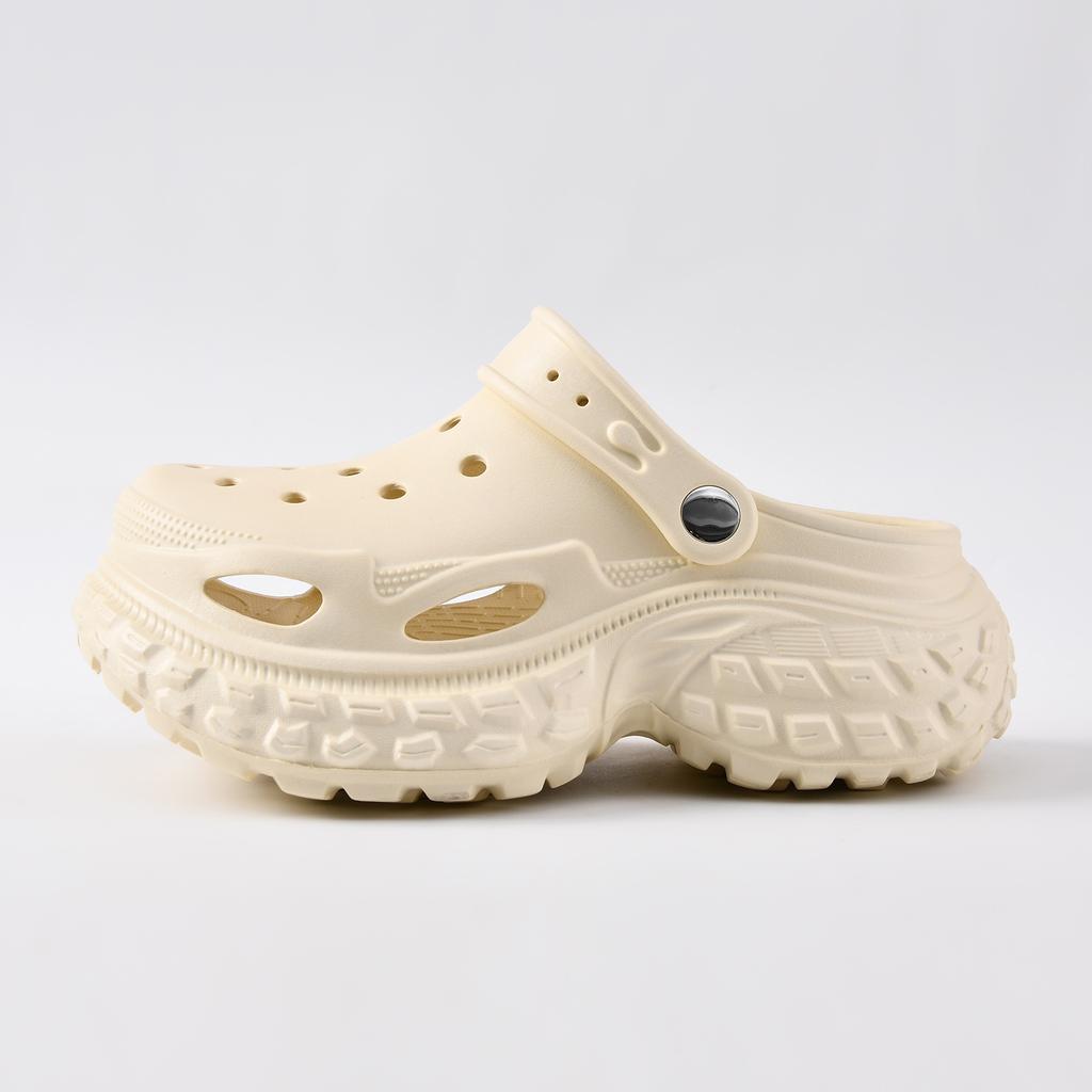 Hole Shoes Women Wear One-word Women's Sandals Women's Cool Slippers Women's Beach Shoes Women's Bag Head Dragging Women's EVA Slippers