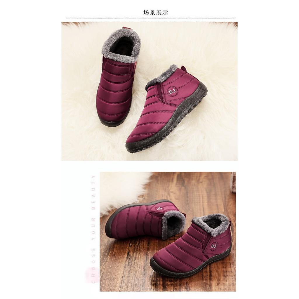 Large Size Cotton Shoes for Women In Winter with Added Fleece and Thickened Snow Boots for Women, Unisex Low Cut Warm Cotton Boots