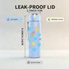 1PC ABC Star Pencil Seamless Pattern 750ml Color Plastic Sports Water Bottle Leakproof Flip Straw Lid Suitable for Sports Office Home Use