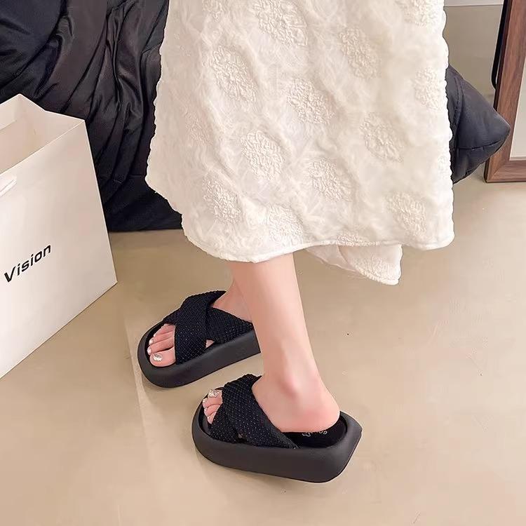 With skirt beach slippers simple cool slippers women's summer fashion versatile cross slippers