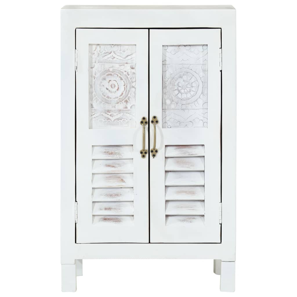 Sideboard White 55 x 30 x 90 cm Solid Acacia Wood