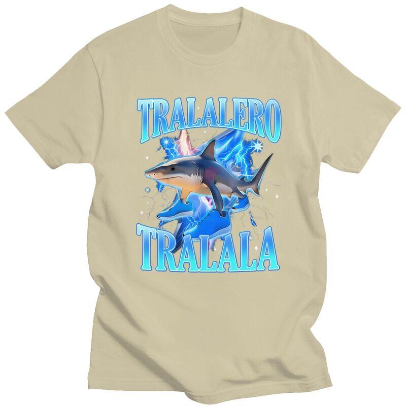 Tralalero Tralala Hai Meme T-Shirt Unisex Kurzarm T-Shirts Sommer Lässig Grafik-T-Shirt Baumwolle Locker Übergröße Kleidung