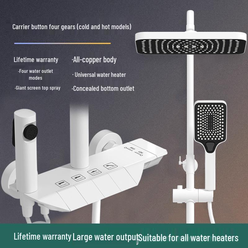 Intelligent All-Copper Digital Display Shower Set with Adjustable Temperature and Pressure for Home Use